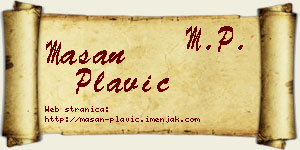Mašan Plavić vizit kartica